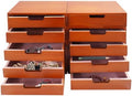 4-Piece Wooden Stackable Drawer Cabinet Set - Desktop Storage Organizer with 10 Drawers, Sturdy Design for Home/Office, No Assembly, Space-Saving, Durable (Brown) by SHATUOA