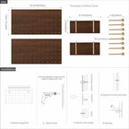 Wooden Pegboard Modular Display Organization Storage Wall Hooks Shelf(Color：Walnut) - Image 6