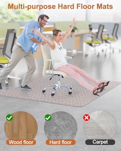 Blvornl Large Office Chair Mat for Hardwood Floor, Rolling Chair Chair Mat for Hard Wood, Large Anti-Slip Hard Floor Protector, Heavy Duty Computer Desk Rug for Office and Home 50"*63" - Image 2