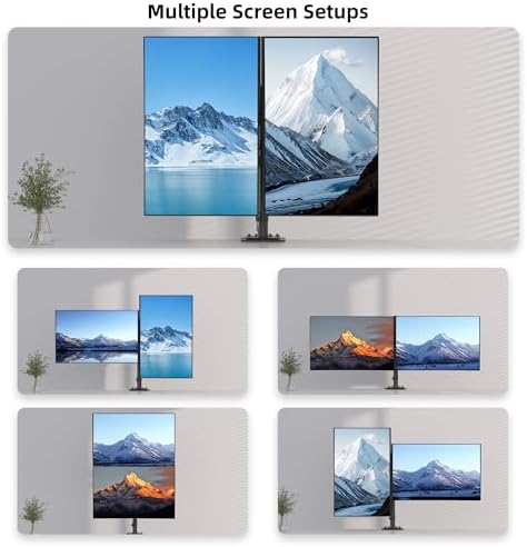 Suptek Dual Monitor Mount Stand-Height Adjustable Gas Spring Monitor Arm Desk Mount for 2 Computer Screens 17 to 34 inches - Each Arm Holds up to 24.25lbs (MD8822) - Image 4