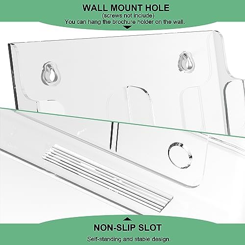 zavekia 4 Tier Acrylic Brochure Holder 8.5 x 11 inch, Clear Literature Organizer Magazine Stand with 4 Pack Separate Removable Divider for 4 x 9 inch Brochures,Magazine Holder,Flyer Holder - Image 4