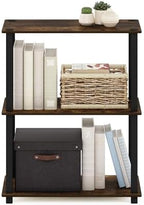 Furinno TURN-S-TUBE Storage Shelves, 3-Tier Book Shelf, Corner Shelf, Toolless Open Shelves, for Organization and Storage, Living Room, Garage, Home Office, Amber Pine - Image 6