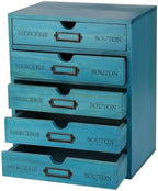 Small Wooden Drawers Wooden Box with Drawer, Blue 5 Wood Drawer by Unknown