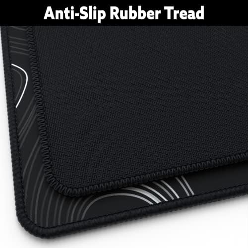 Mega Size Gaming Mouse Pad - Anti Slip Rubber Base - Stitched Edges - Large Desk Mat - 48" x 24" x 0.16" (Mega, Topographic) - Image 3