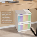 Bamboo Hanging File Organizer, Desktop File Box with Lids, 2 Pack, White - Image 5