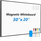 Large Magnetic Whiteboard, 30" x 20" Dry Erase White Board for Wall by QUEENLINK