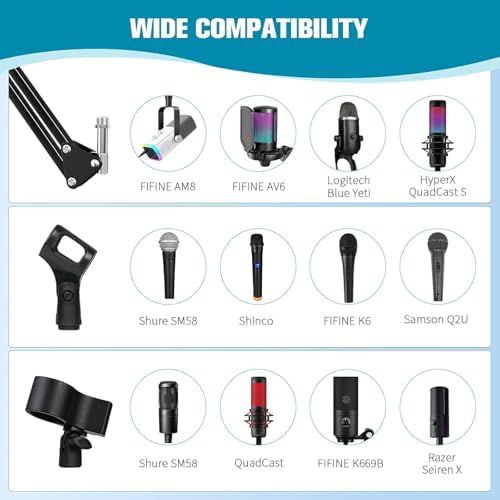 BILIONE Mic Stand Floor Boom Arm for Studio, Podcast, Recording, Streaming - Image 5
