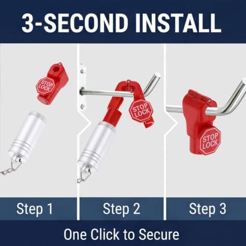 DTGN 200Pcs 4mm Magnetic Peg Hook Locks ABS Plastic, Red - Image 5