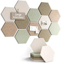 Fluxynara 12-Pack Hexagon Felt Bulletin Board Tiles, Linen Dusk-1 by FLUXYNARA