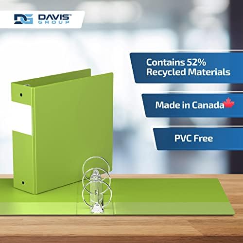 Premium Economy 3-Ring Binder, Spine Label, 3" Round Rings, Lime Green, 6Pk - Image 6