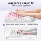 Sushret Cloud Wrist Rest with Keyboard Stand, Keyboard Riser with Wrist Pad - Image 3