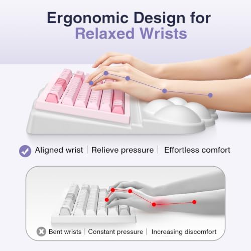 Sushret Cloud Wrist Rest with Keyboard Stand, Keyboard Riser with Wrist Pad - Image 3