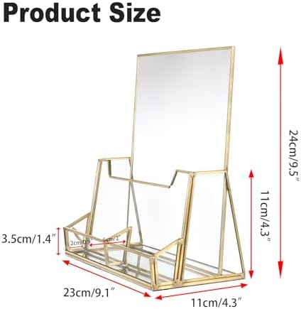 BTSKY Golden Glass Brochure Holder 8.5 x 11 Inches Trifold Flyer Holder - Image 3