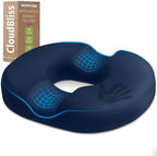 CloudBliss Donut Pillow Stadium Seat Cushion for Tailbone Pain Relief and Hemorrhoids, Memory Foam Seat Chair Cushion, Portable Seat Cushions for Bleachers, Car, Home & Office by CloudBliss