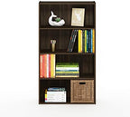Furinno PASIR Book Shelf, 4-Tier Bookshelf, Bookcase with Open Shelf, 9.4 x 23.6 x 41.7, for Living Room, Bedroom, Home Office, Columbia Walnut - Image 5