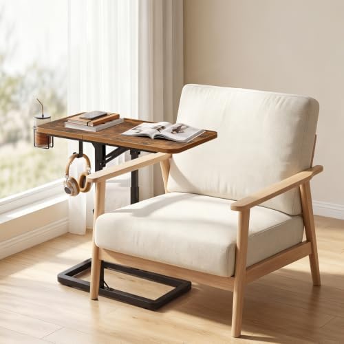 HOOBRO Adjustable TV Tray Table, C-Shaped Side Table with Foldable Tabletop - Image 2