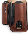 Made in USA Leather EDC Pouch | Leather Multitool Sheath/Holster for Men | Belt Clip/Pocket Organizer for Leatherman, Gerber & SOG Multitools | Knife/Multi Tool & Flashlight & Pen Holder by MainStreetForge