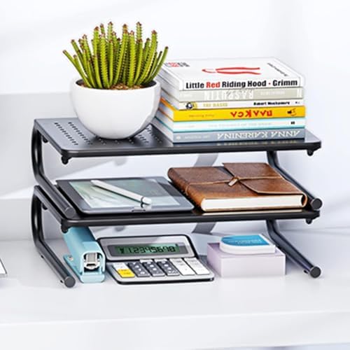HUANUO Monitor Riser for Desk, Laptop Stand with Vented Steel Shelf, 2 Pack - Image 5