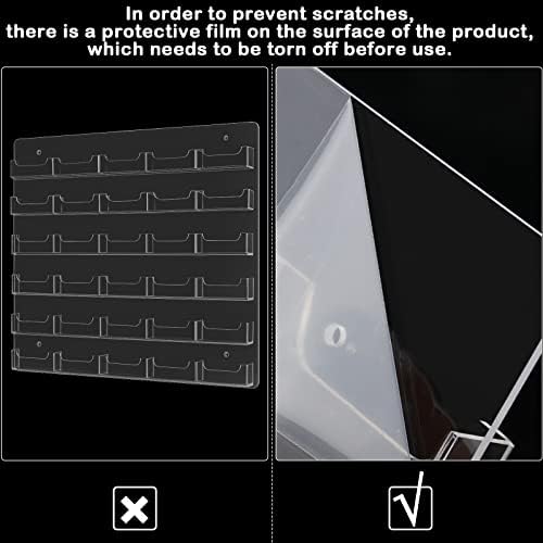 Hillban Acrylic Business Card Holder Wall Mount Office, 30 Pockets - Image 5