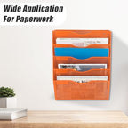 EASEPRES 5 Pocket Mesh Hanging Wall File Organizer, Wall Mounted Mail Paper Document Folder Holder, Clipboard Storage Organization Magazine Rack with Nametag Label for Office Home School, Orange - Image 6