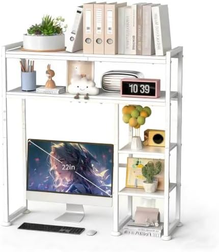 Aetheris Desktop Organizer Shelf, 30" Wooden Office Storage Rack, Display Shelf Rack, 5 Tier Desktop Display Rac, Desk Shelf, Desk Hutch for Computer Monitor by Unknown
