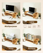 MyPlace Bamboo Monitor Stand Riser with Adjustable Height and Angle - Image 6