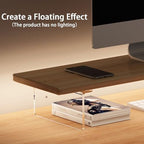 Anti-slip Monitor Stand Riser 2.16/3.34 Inch 2 Height Adjustments Clear Acrylic Stand with Clear Anti-slip Mat, Desk Accessories Screen/PC/Printer/Laptop/Mirror Riser 7.8 x 15.7 Inch (Black) - Image 2