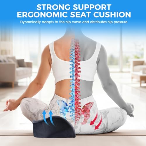 Niceeday Seat Cushion for Office, Car & Wheelchair - Premium Memory Foam with Ergonomic U-Shape Design - Enhanced Comfort for Tailbone, Hip & Sciatica Support, Non-Slip Base & Machine Washable Cover - Image 2