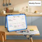 4 Sided Foldable Whiteboards Calendar, 17"x13" Desktop Whiteboard, Integrating with Monthly and Weekly Planner, Multi-Functional Whiteboard Suitable for Home, School and Office. - Image 5