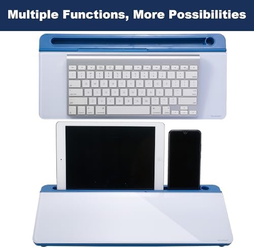 TSJ OFFICE Desktop Whiteboard Dry-Erase-Board - Computer Keyboard Stand White Board Surface Pad with Drawer, Desk Organizers with Accessories for Office, Home, School Supplies - Blue - Image 5