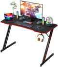BestOffice | 39" Gaming Table | Black & Red | Z-Shaped Computer Desk by BestOffice