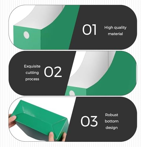 Jutom 48 Sets Cardboard Magazine Holders with Labels for School,Green - Image 5