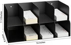 Gisafai Metal Check Sorter Organizer 8 Pocket, 2 Tier Black Iron Document Holder, 16 x 8 x 7.5 Inch, Wall Mountable, Heavy Duty Countertop Receipt Storage Rack for Bank, Office, Retail, Restaurant - Image 2