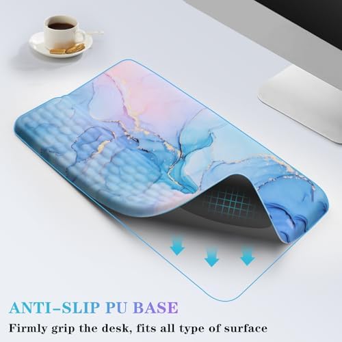 Computer Keyboard Stand with Wrist Rest, Ergonomic Tilted Keyboard Holder - Keyboard Riser with Wrist Pad - Keyboard Tray Support for Office Home - Aqua Marble - Image 4