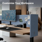Desk Privacy Panel,2PCS L-Shaped Clamp-On Office Desk Divider,2-in-1 Adjustable Acoustic Desktop Partition Or Under Desk Modesty Panel,for Office,Home,Felt(Blue, 47.2" x 17.7") - Image 5