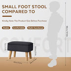 Storage Ottoman, Small Foot Stool Ottoman with Storage, Linen Foot Rest with Wood Legs, Footstool for Living Room, Bedroom, Entryway, Black - Image 2