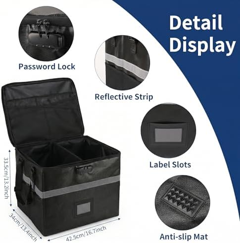 Calenzana Vinyl Record Storage Box with Lock, Fireproof Water Resistant Record Organizer for 150+ Single Records 12-inch, Collapsible Crate Box for Valuable Album, 16.7'' x 13.2'' x 13.4'' - Image 4