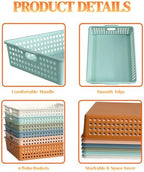 6 Pack Plastic Turn in Paper Trays for Classroom, Storage Bin Baskets, Boho - Image 4
