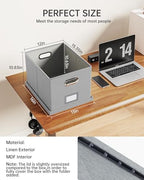 2 Pack File Storage Organizer, Filing Box, Portable File Box with Lid, Fit for Letter/Legal File Folder Storage, Document Organizer, Gray - Image 3