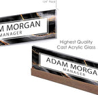 ARTBLOX Personalized Acrylic Name Plate, Black Gold Marble, Card Holder - Image 4