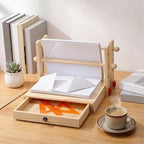 Novabright Book Folding Tools with Drawer Wooden Book Decorative Folding Stand 12" x 12" Multipurpose Portable Adjustable Fold Stand with Storage Function for Xmas Gift, Books not Included - Image 4