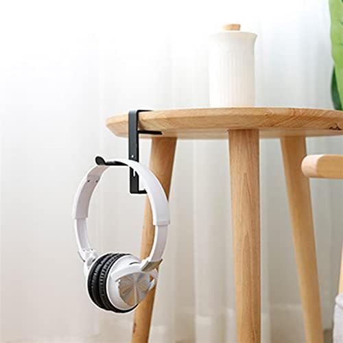 Headphone Stand Headphone Holder Headset Bracket Hanger Metal Wall Stand, Rotatable Double Clamp Hook for - Under Desk Space Save Mount(Black) - Image 6