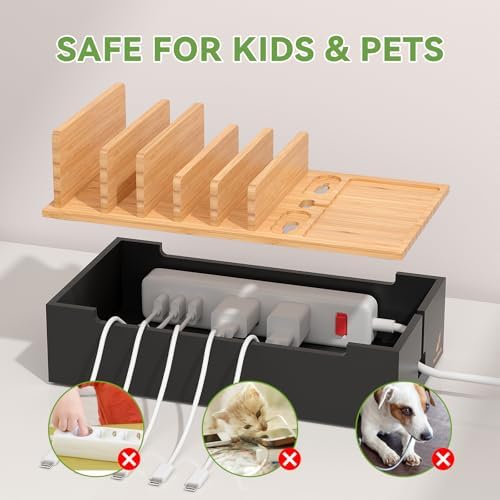 Pezin & Hulin Cord Organizer Box with 6 Wire Cables-Natural + Black - Image 4