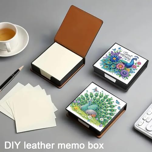 4Pcs Animal DIY Diamond Art Painting Sticky Notes Holder (640 Blank Notepads) Cube Note Box Mosaic Craft Set for Office Accessories Desk Office Workplace - Image 6