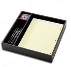 Dacasso Classic Black Leather Luxury Conference Room Organizer Tray - Executive Boardroom Table Decor and Office Accessory Desk Surface Protector by Dacasso