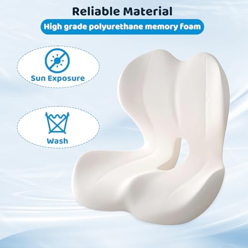 Ergonomic Memory Foma Car Seat Cushion Reducing Sciatica Pressure - Image 4