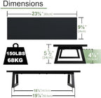 TEAMIX 24 inch Monitor Riser for Desk, Wood & Steel Computer/TV Stand Black - Image 5