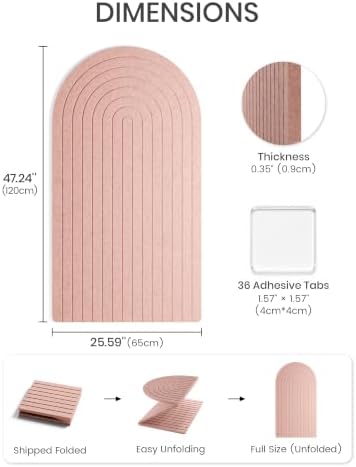 Large Arched Felt Bulletin Board 47.2''×25.5'', Pink - Image 3