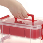 JUXYES 4-Tiers Plastic Stack Carry Storage Containers Box wih Handle Lids - Image 7