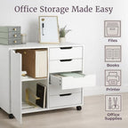 Lavish Home 5 Drawer Office Storage Cabinet, White, 30.75”x15.75”x25.43” - Image 3